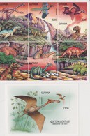 Guyana Dinosauri Dinosaurs Prehistoric Animals Set MNH - Amérique Du Nord
