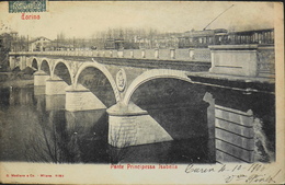 CPA. > Europe > Italie > Piemonte > Torino (Turin) Ponte Princesse Isabella Daté 1906 - TBE - Ponts