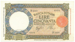 50 LIRE CAPRANESI LUPA CAPITOLINA M. STRETTO FASCIO L'AQUILA 17/05/1943 SUP+ - Sonstige