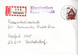 ! 2 Einschreiben 1994, 1997,  R-Zettel Aus Itzehoe, 25524 - R- & V- Vignette