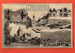PEPF-23 Morges, Multivues. Tampon Courses De Chevaux Morges Juin 1955, Circulé Vers Saxon Timbre Manque - Morges