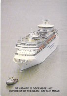 R.C.I. ROYAL CARIBBEAN (USA) " SOVEREIGN OF THE SEAS " St NAZAIRE 22 DECEMBRE 1987 - CPM GF - Paquebot Liner Cruise Ship - Paquebote