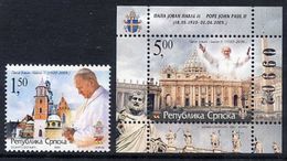 BOSNIAN SERB REPUBLIC 2005 Death Of Pope MNH / **.  Michel 330 + Block 12 - Bosnien-Herzegowina