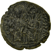 Monnaie, Justin II Et Sophie, Follis, 571, Constantinople, TTB, Cuivre, Sear:360 - Byzantinische Münzen