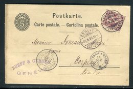 Suisse - Entier Postal + Complément De Genève Pour La France En 1886 - Prix Fixe - Réf JJ 117 - Postwaardestukken