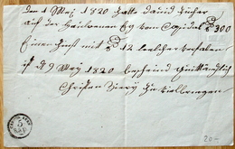 Schweiz Suisse 1820: Amtliche Quittung Mit Wappen-Trockensiegel (oben Rechts) Und Stempel "CANTON BERN 5 Rap" - Cachets Généralité