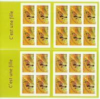 [17] Variété : Carnet  N° BC3634 C'est Une Fille Double-frappe Du Violet + Normal  ** - Carnets