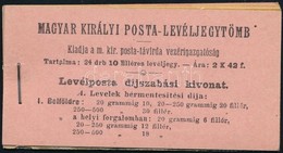 ** 1909 Turul 10f Teljes Bélyegfüzet Hajtatlan Luxus állapotban (150.000) Ebben A Minőségben Rendkívül Ritka!! - Andere & Zonder Classificatie