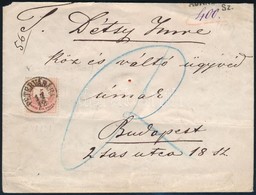 1874 Ajánlott Levél Réznyomat 10kr + Színesszámú Krajcáros 5kr Vegyes Bérmentesítéssel 'PÉTERVÁSÁRA' - 'BUDAPEST' Rendkí - Altri & Non Classificati