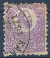 O 1871 Kőnyomat 25kr Sötétibolya (90.000) (rövid Fog és Kis Rozsda / Short Perf. And Light Stain) - Otros & Sin Clasificación