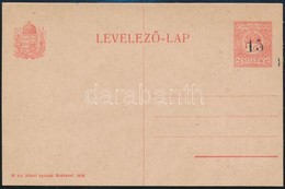 1918 Körmöcbányai Provizórium, Használatlan 15/10f Felülnyomott Díjjegyes Levelezőlap (65.000) Signed Bodor - Other & Unclassified