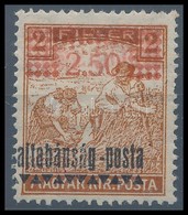 * Nyugat-Magyarország III. 1921 Arató 2,50K/2f Kettős Piros Felülnyomással, Ritkaság! / Double Red Overprint, RRR! Signe - Altri & Non Classificati