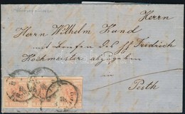 1856 3kr MP Hármascsík Levélen 'ÖDENBU(RG)' Pesth - Altri & Non Classificati