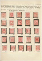 1900 Turul Bélyegtervek Piros Síznű Nyomatai, 25 Db - Altri & Non Classificati