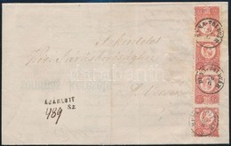 1873 Réznyomat 5kr Hármascsík + 1 Db Szóló Bélyeg Teljes Ajánlott Nyomtatványon 'DUNA-FÖLDVÁR' - Altri & Non Classificati