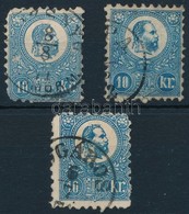 O 1871 Kőnyomat 3 Db 10kr (~80.000) Színárnyalatok, Vegyes Minőség / Colour Varieties, Mixed Quality - Altri & Non Classificati