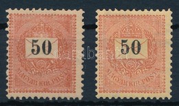 * 1889 2 Db Eltérő árnyalatú Feketeszámú 50kr (20.000) - Altri & Non Classificati