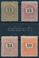 ** * 1888-1889 Feketeszámú Sztereo 12kr és Elektro  15kr, 24kr, 50kr 11 1/2 Fogazással (15kr Postatiszta / MNH) (28.000) - Sonstige & Ohne Zuordnung