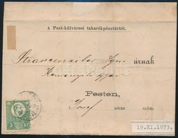 1873 Réznyomat 3kr Helyi Levélen '(BUDAPEST) FŐPOSTA' - Other & Unclassified