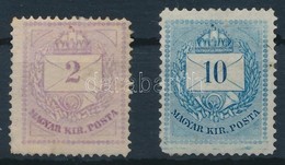 * 1874 2kr (szakadás / Tear) + 10kr, Az Alsó Háromszögek Alig Látszanak - Altri & Non Classificati