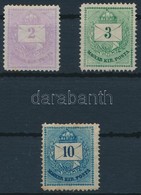 * 1874 2kr, 3kr, 10kr (betapadás, Rozsda, Gumihiány / Gum Disturbance, Stain, Missing Gum) - Altri & Non Classificati