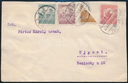 1916 Vegyes Bérmentesítésű Levél Újpestre Arató 6f + 3f + 20f (felezett) + 10f Hadisegély Bélyegekkel - Altri & Non Classificati