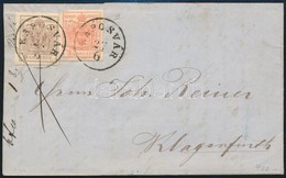 ~1850 6kr + 3kr Levélen 'KAPOSVÁR' (1 Szárnya Hiányzik) - Sonstige & Ohne Zuordnung