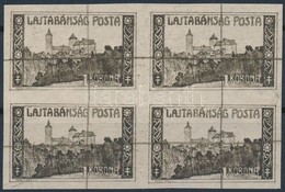 (*) Nyugat-Magyarország (VII.) 1921 Fogazatlan Próbanyomat 1K Négyestömb / 1K Imperforate Proof Block Of 4 - Autres & Non Classés