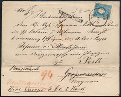 1859 15kr Ajánlott Levélen, A Hátoldalán Ketté Tépett 10kr 'TEMESVÁR' - Autres & Non Classés