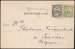 1900. Jan. 09. Nyomtatványként Feladott Levelezőlap Turul 1f + 5f Bérmentesítéssel Belgiumba Küldve, érdekes! - Autres & Non Classés