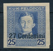 * 1918 Kuk Feldpost Olaszországban Kiadatlan Sorozat 27c/25 Vágott értéke - Altri & Non Classificati