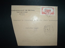 LETTRE TP 50 OBL.20-4 41 FORT DE FRANCE MARTINIQUE + CENSURE MARTINIQUE + CHENEAUX DE REYNAL - Cartas & Documentos