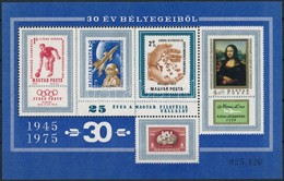 ** 1975 30 év Bélyegeiből Vágott Blokk Borítékon Bélyegzés Nélkül + Fogazott Emlékív (4.400) - Altri & Non Classificati