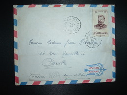 LETTRE TP LT COLONEL JOFFRE 15F OBL. Ondulée TAMATAVE TANANARIVE N°1 - Briefe U. Dokumente