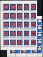 ** 1979-1986 Victor Vasarely: Vega-sakk Hajtott Teljes ív + Nemzetközi Békeév Hajtott Teljes ív Szelvényes Bélyegekkel + - Autres & Non Classés
