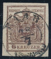 O 1850 6kr HP III Pl. 4 Vízjeles Bélyeg, ívszéli Nyomat  'RAAB' Certificate: Strakosch - Other & Unclassified