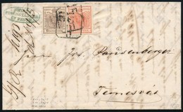 1850 3kr + Lemezhibás 6kr HP I  Levélen 'PESTH' - 'TEMESVÁR' - Altri & Non Classificati