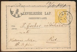1871 Díjjegyes Levelezőlap / PS-card 'FURTA' - 'PEST' - Autres & Non Classés
