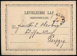 1874 Díjjegyes Levelezőlap Németországba / PS-card To Germany 'ZOMBOR' - Leipzig - Other & Unclassified