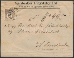 1875 Réznyomat 15kr Ajánlott Levélen / Mi 12 On Registered Cover 'VERSETZ' - 'NAGY BECSKEREK TORONT. M.' - Other & Unclassified