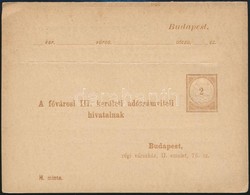 1884 2kr Használatlan Adóintés 'H' Minta, Egyszer Hajtott (6.000) - Sonstige & Ohne Zuordnung