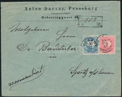 1884 Ajánlott Levél 5kr + 10kr Bélyegekkel Németországba / On Registered Cover To Germany 'POZSONY AJÁNLOTT' - Other & Unclassified