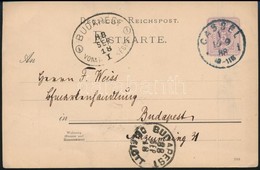 1888 Levelezőlap Casselből Budapestre / PS-card From Cassel To Budapest 'BUDAPEST VONATKÉSÉS 1' - Sonstige & Ohne Zuordnung