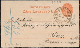 1896 Zárt Levelezőlap 'BUDAPEST-GRAZ 53' Mozgóposta Bélyegzéssel - Other & Unclassified