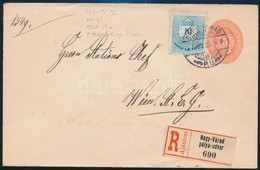 1897 5kr Díjjegyes Ajánlott Levél Színesszámú 10kr Kiegészítéssel 'NAGYVÁRAD' - Wien (3.000) - Autres & Non Classés