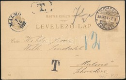 1898 Milleniumi 2kr Díjjegyes Levelezőlap Svédországba, Portóelőjegyzéssel - Sonstige & Ohne Zuordnung