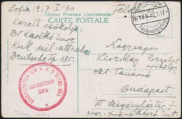 1916 Német Tábori Postán Küldött Képeslap Budapestre / Postcard Sent Via German Field Post To Budapest 'HUGHESSTATION DE - Autres & Non Classés