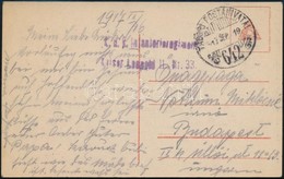 1917 Tábori Posta Képeslap 'K.u.k. Infanterieregiment Kaiser Leopold II. Nr.33.' + 'TP 642' - Otros & Sin Clasificación