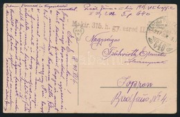 1917 Tábori Posta Képeslap / Field Postcard 'M.kir. 315. H. Gy. Ezred II. Zászlóalj' + 'TP 640' - Altri & Non Classificati