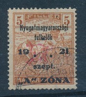 O 1921 Nyugat-Magyarország II. 5f Hármaslyukasztással, KT Vizsgálójellel - Autres & Non Classés